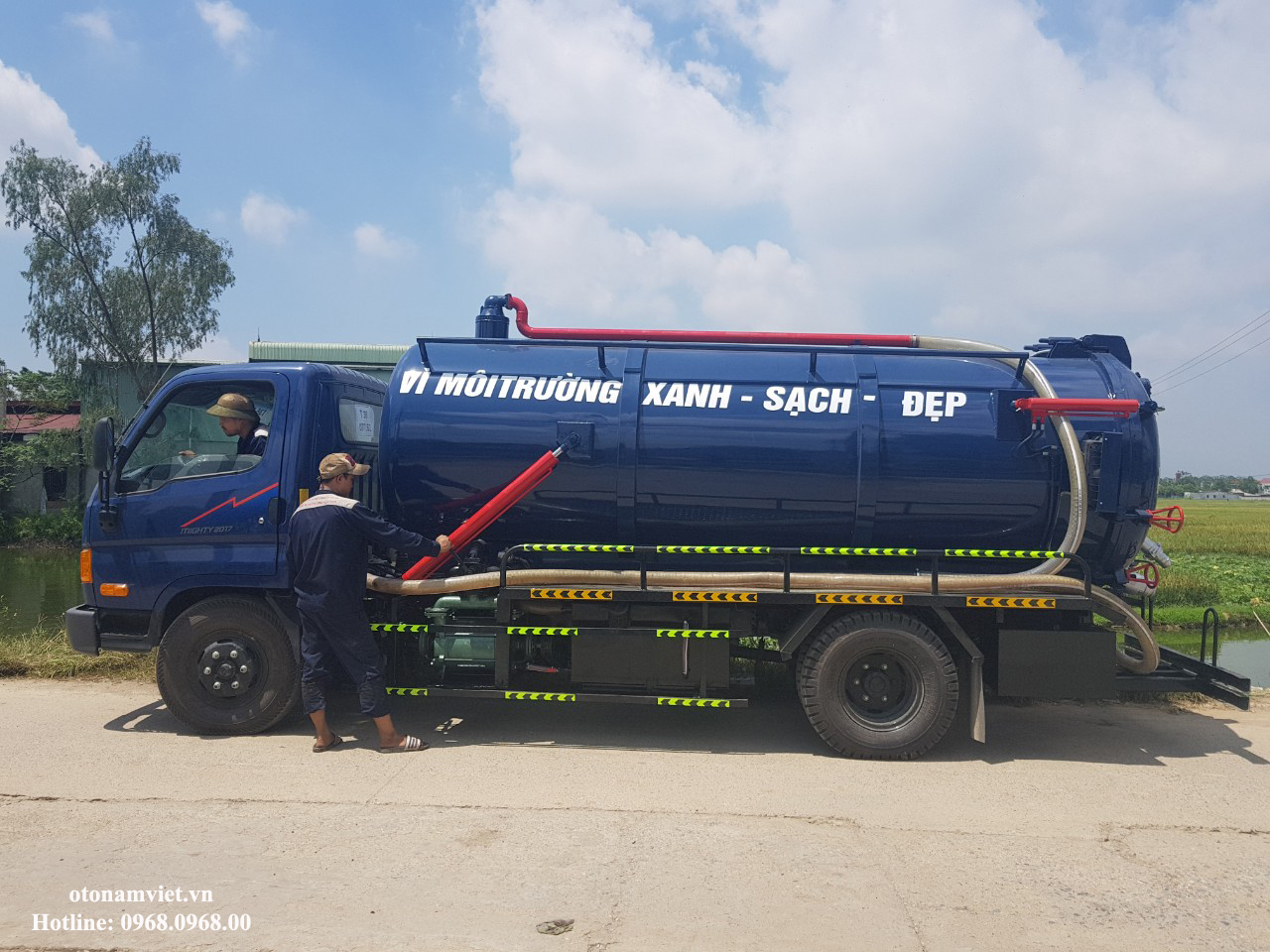 Xe bồn hút chất thải hyundai 6 khối